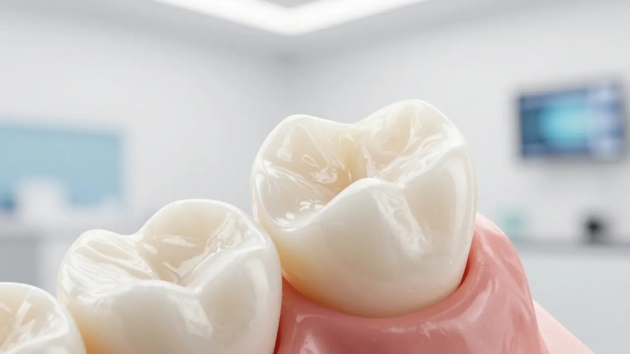 Keramická korunka chránící zub po endodontické léčbě