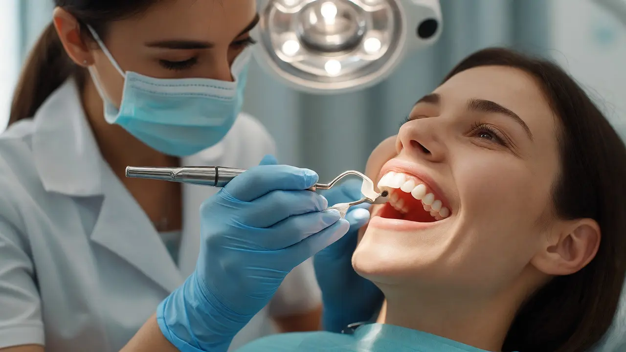 Profesionální dentální hygiena s použitím speciálních nástrojů